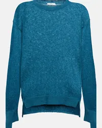 Max Mara Pullover Fata in misto cotone e mohair Blu