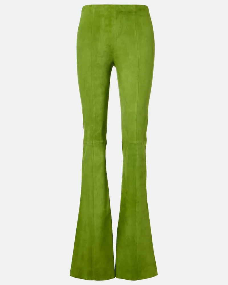 Stouls Pantaloni flared Gege in suede Verde
