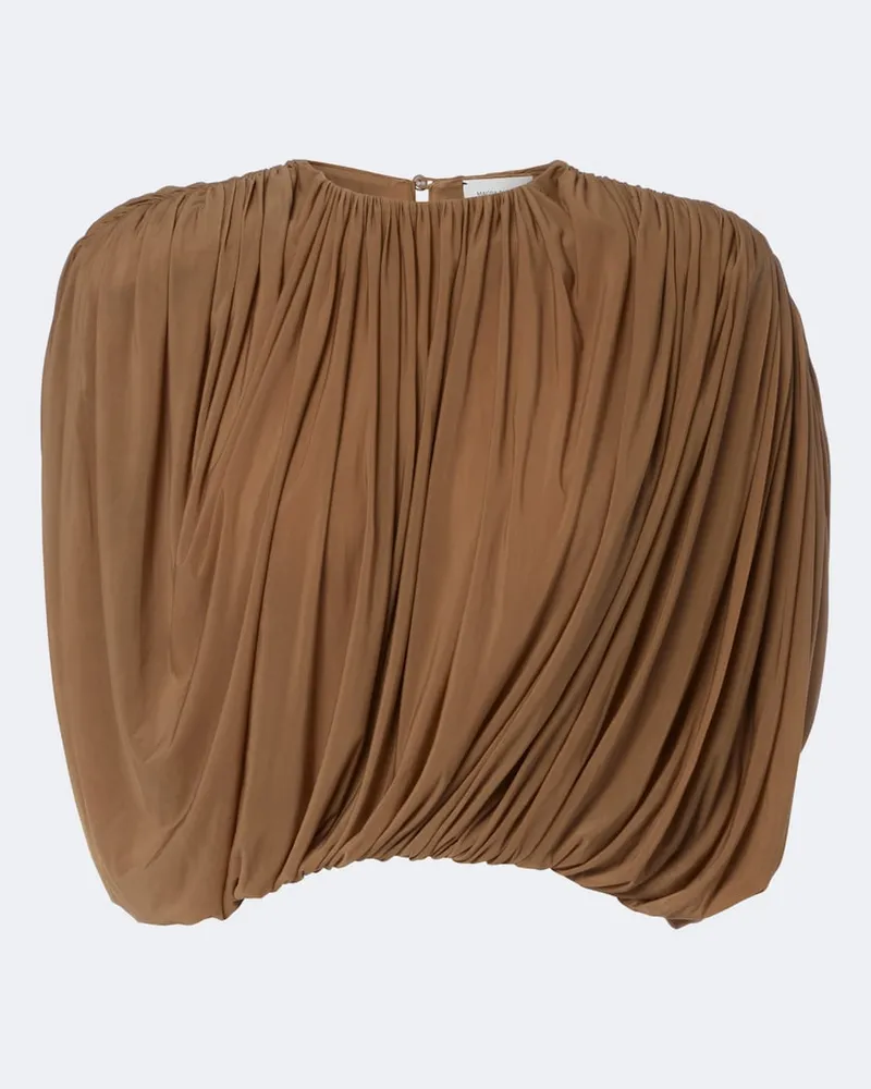 Magda Butrym Top cropped in jersey Marrone