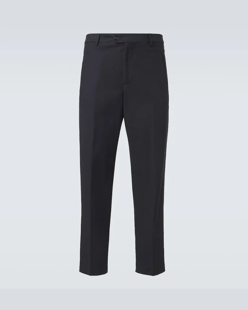 Umit Benan Pantaloni regular Matt in misto cotone Blu