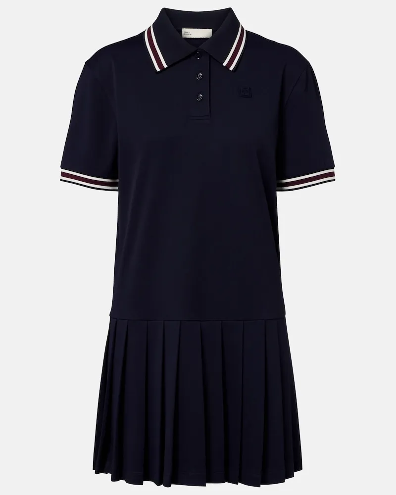 Tory Burch Abito polo a righe plissÃ Blu