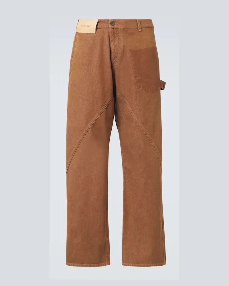 J.W.Anderson Jeans a gamba larga Twisted Workwear Marrone