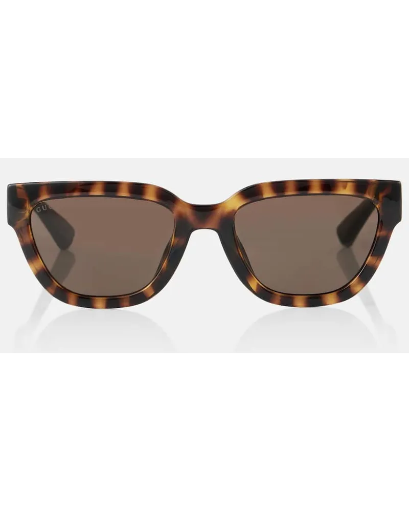Gucci Occhiali da sole cat-eye Interlocking G Marrone