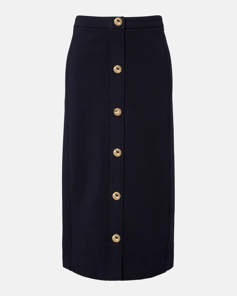 Max Mara Gonna midi in misto cotone Blu