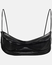 Thierry Mugler Bralette in latex stampato in rilievo Nero