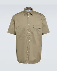 Junya Watanabe Camicia in popeline di misto cotone Verde