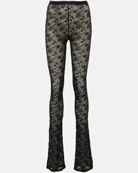 Alessandra Rich Leggings in pizzo a vita alta Nero