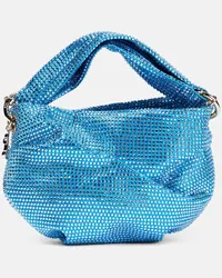 Jimmy Choo Borsa Bonny con cristalli Blu