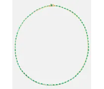 Collana tennis Linear in oro 18kt con smeraldi