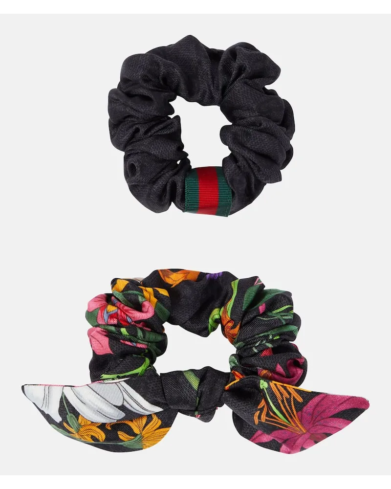 Gucci Set di 2 scrunchies in seta Multicolore