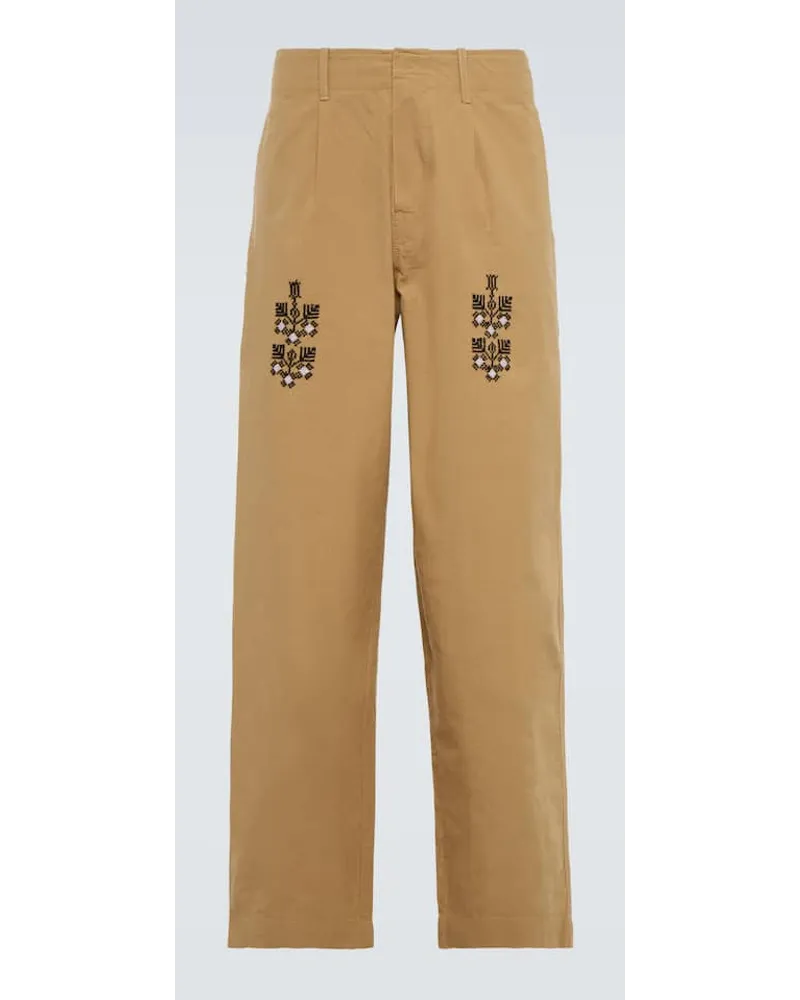ADISH Pantaloni Qrunful in cotone ripstop Beige