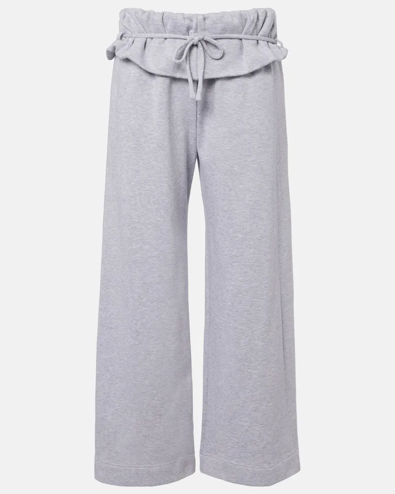 Magda Butrym Pantaloni sportivi in misto cotone con volant Grigio