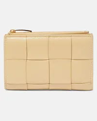 Bottega Veneta Portafoglio Bi-Fold in pelle intrecciata Neutro