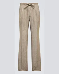 Dolce & Gabbana Pantaloni in lino a righe Marrone