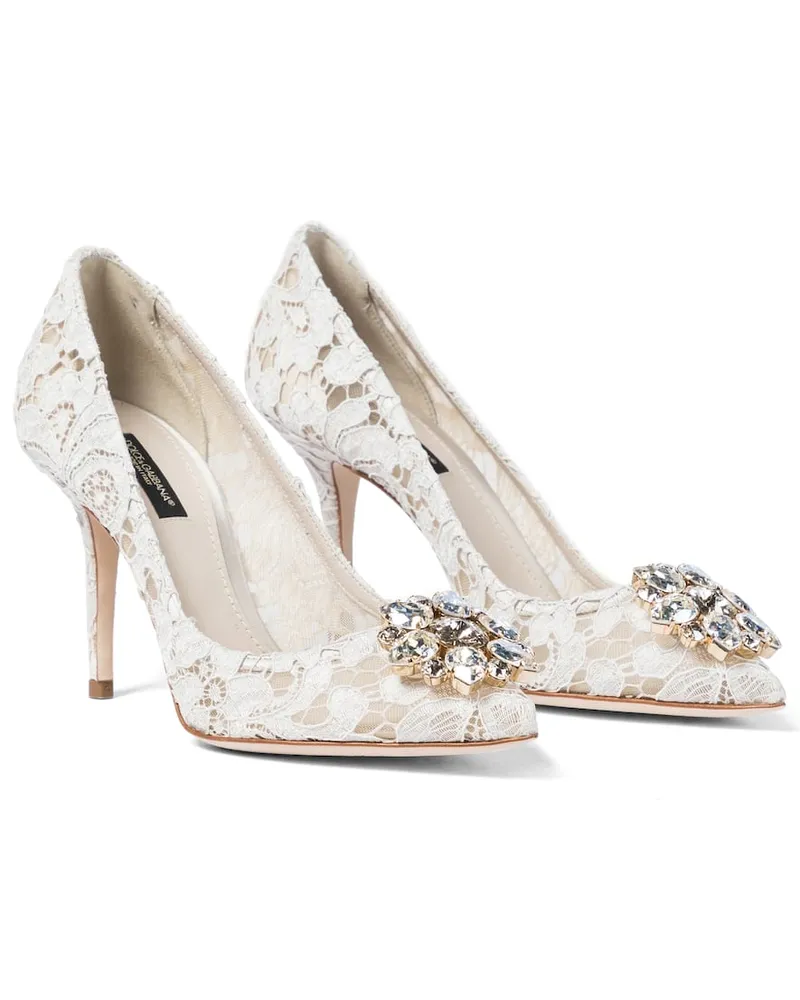 Dolce & Gabbana Pumps Bellucci in pizzo con cristalli Bianco