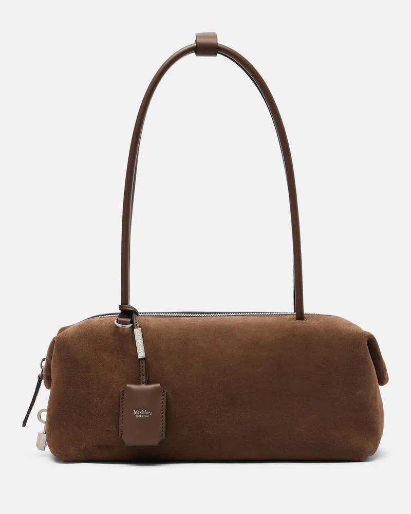 Max Mara Borsa a spalla Medium in suede Marrone