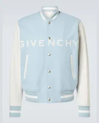 Givenchy Giacca varsity in misto lana e pelle Blu