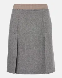 SPORTMAX Gonna midi Riga in tweed Grigio