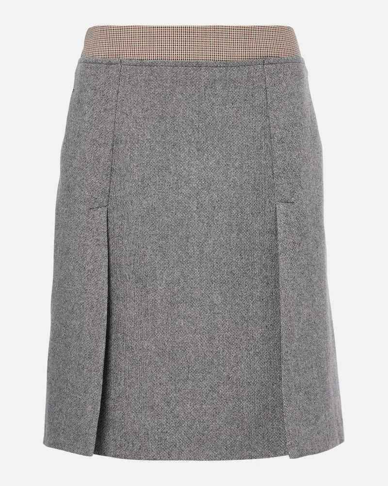 SPORTMAX Gonna midi Riga in tweed Grigio