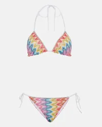 Missoni Bikini in pointelle a zig-zag Multicolore