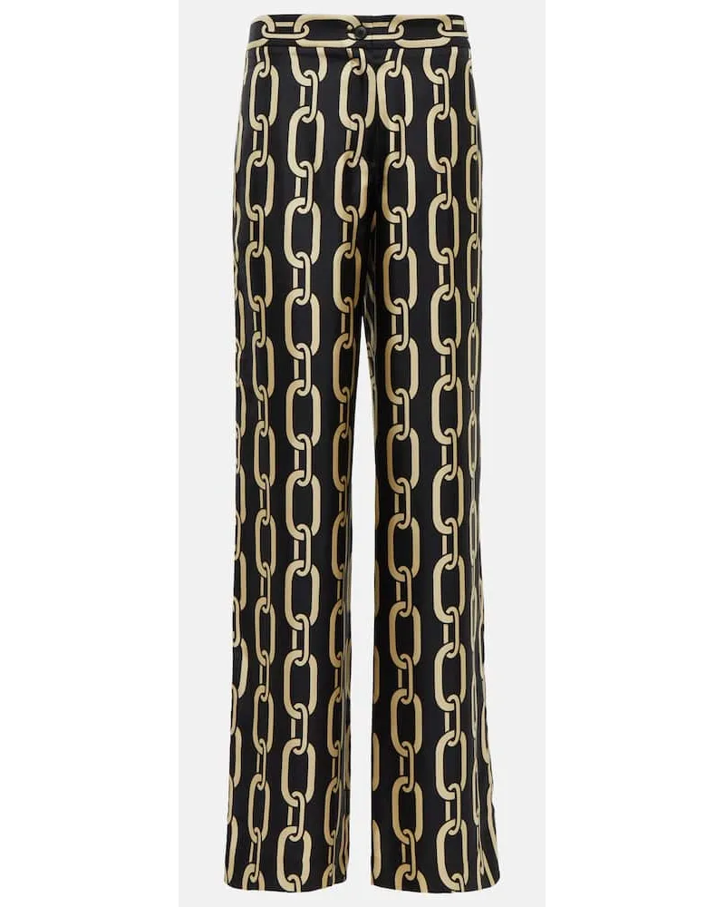 Nili Lotan Pantaloni regular Germaine in seta Multicolore