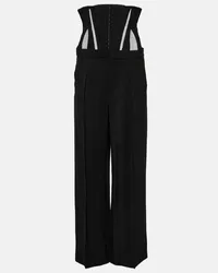 Thierry Mugler Pantaloni a gamba larga con bustier Nero