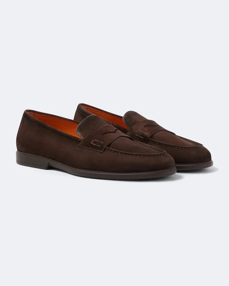 Santoni Mocassini Milo in suede Marrone