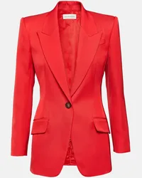 Alexander McQueen Blazer monopetto in twill Rosso