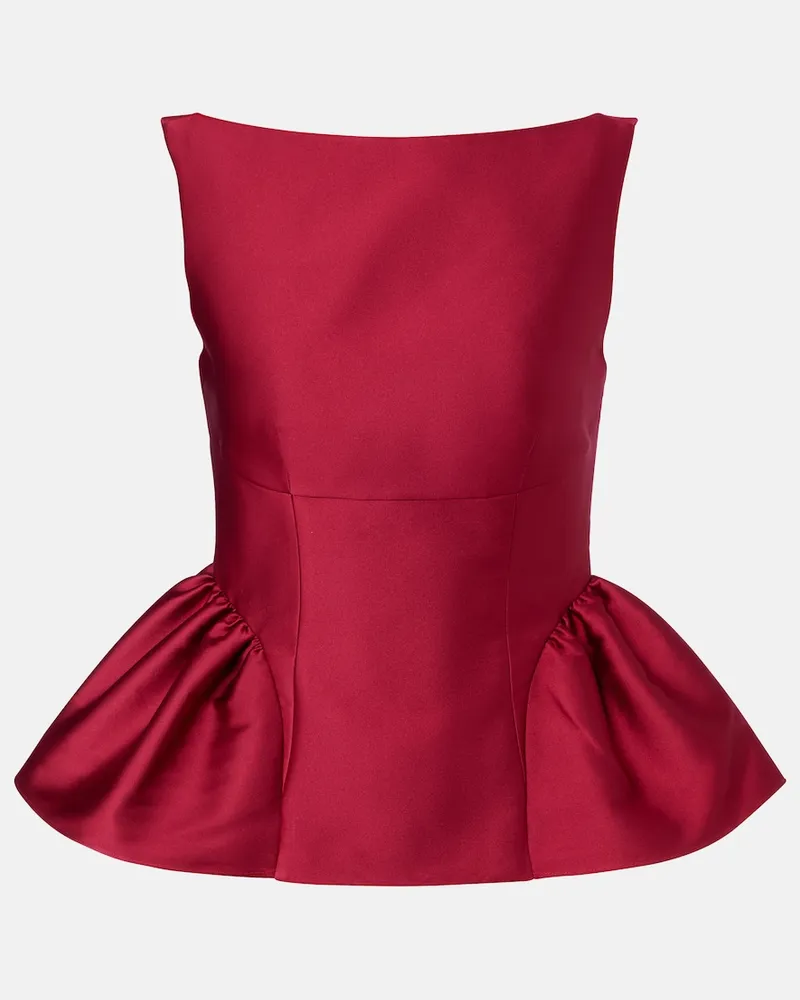 Roland Mouret Top peplum in taffetÃ Rosa