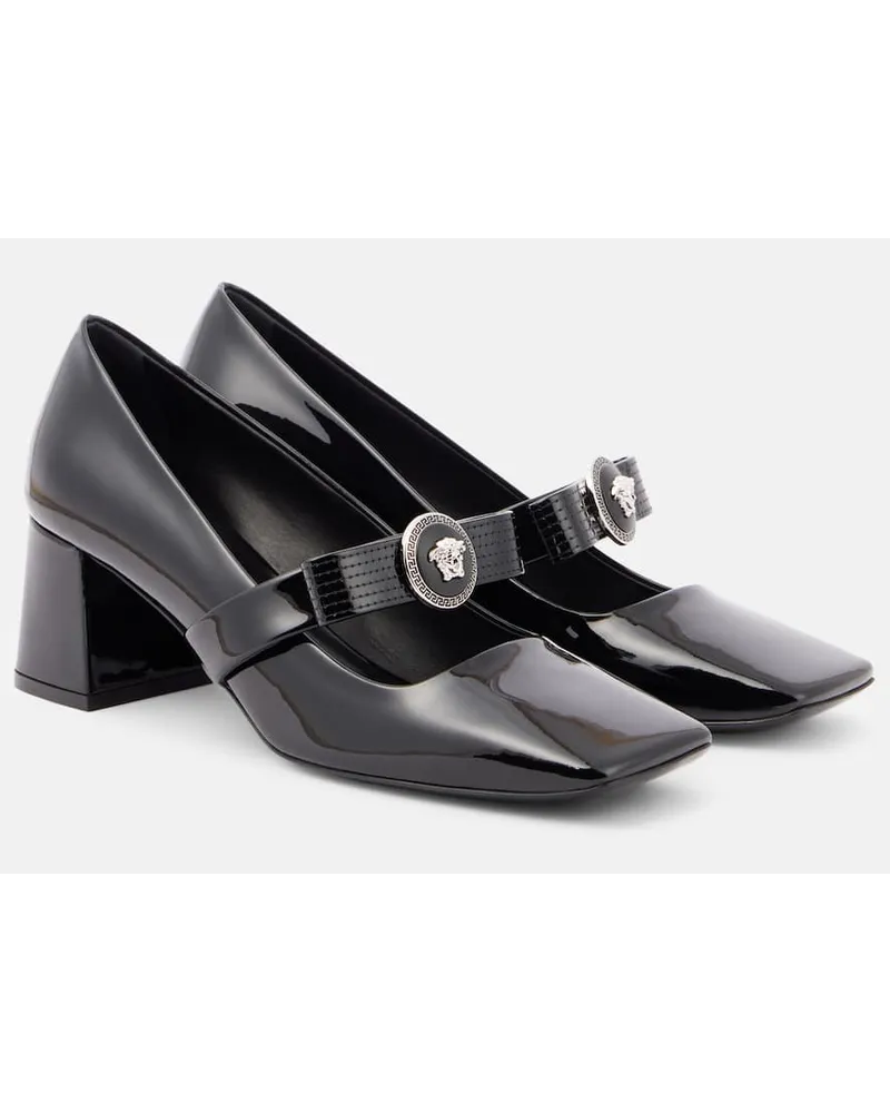 Versace Pumps Gianni Ribbon 55 in pelle Nero