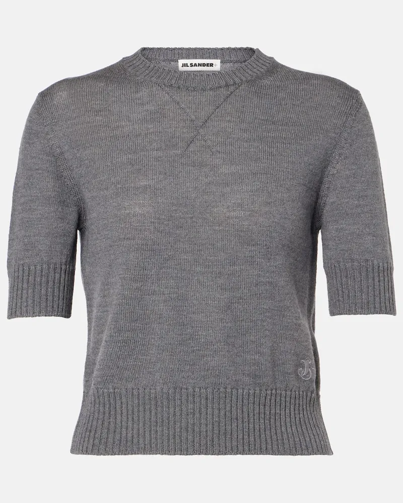 Jil Sander T-shirt in lana vergine Grigio