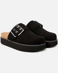 Ganni Slippers in suede sintetico Nero