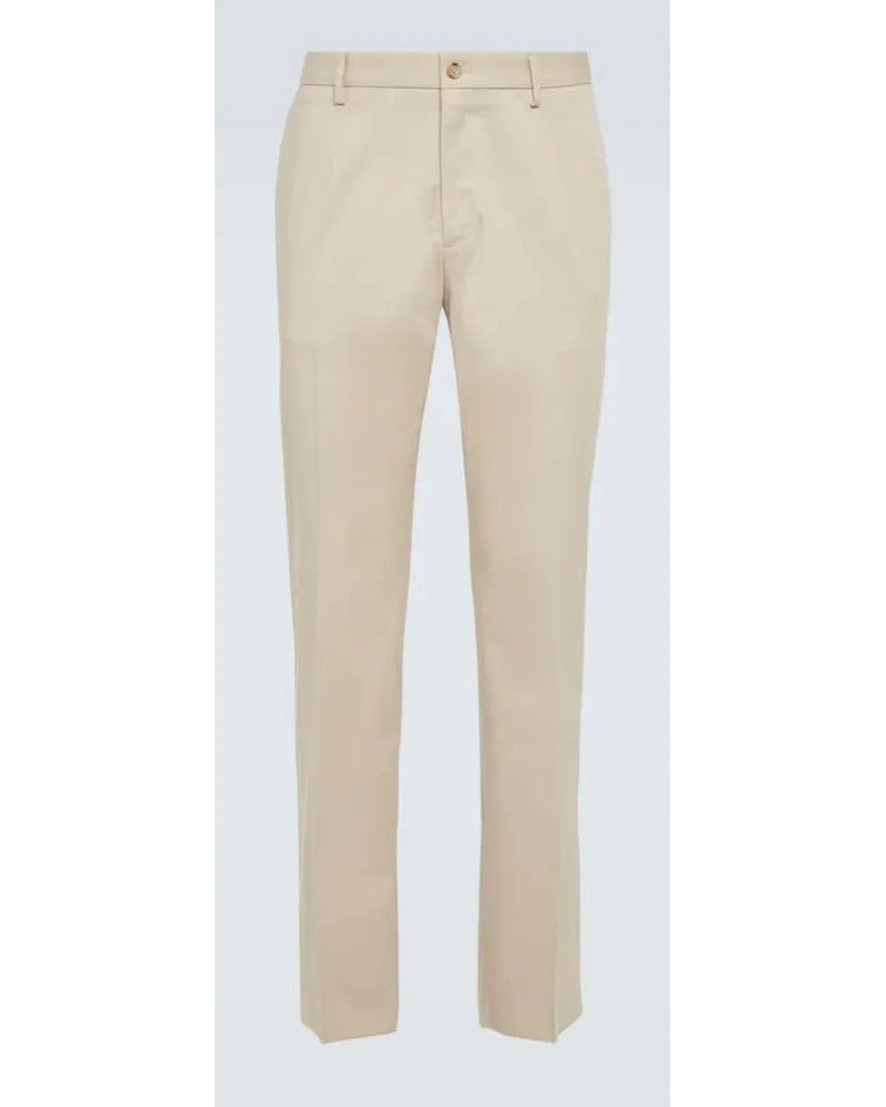 Dolce & Gabbana Pantaloni chino in misto cotone Beige