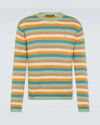 Acne Studios Pullover Face in cotone a righe Multicolore