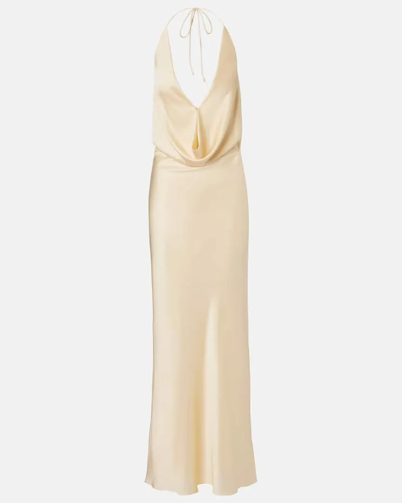 ROTATE Birger Christensen Abito lungo in chiffon Beige