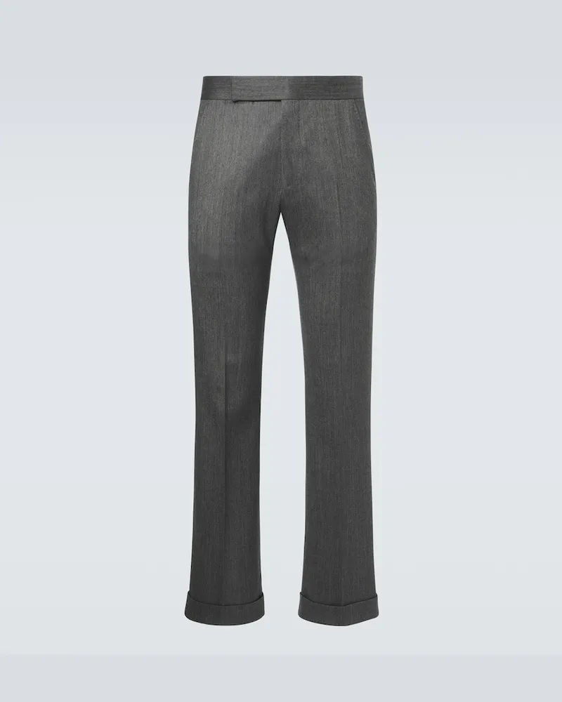 Tom Ford Pantaloni regular in lana Grigio