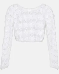 Anna Kosturova Top cropped Bella in crochet di cotone Bianco