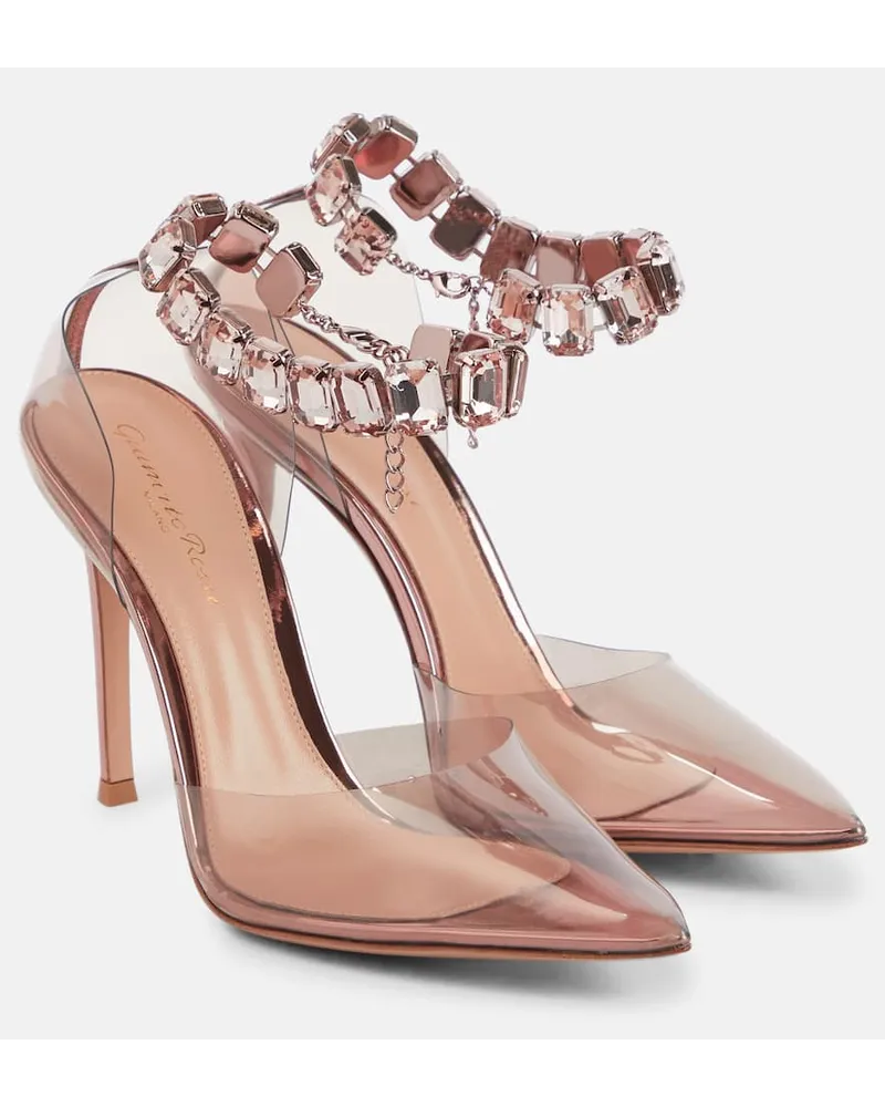 Gianvito Rossi Pumps in PVC con cristalli Rosa