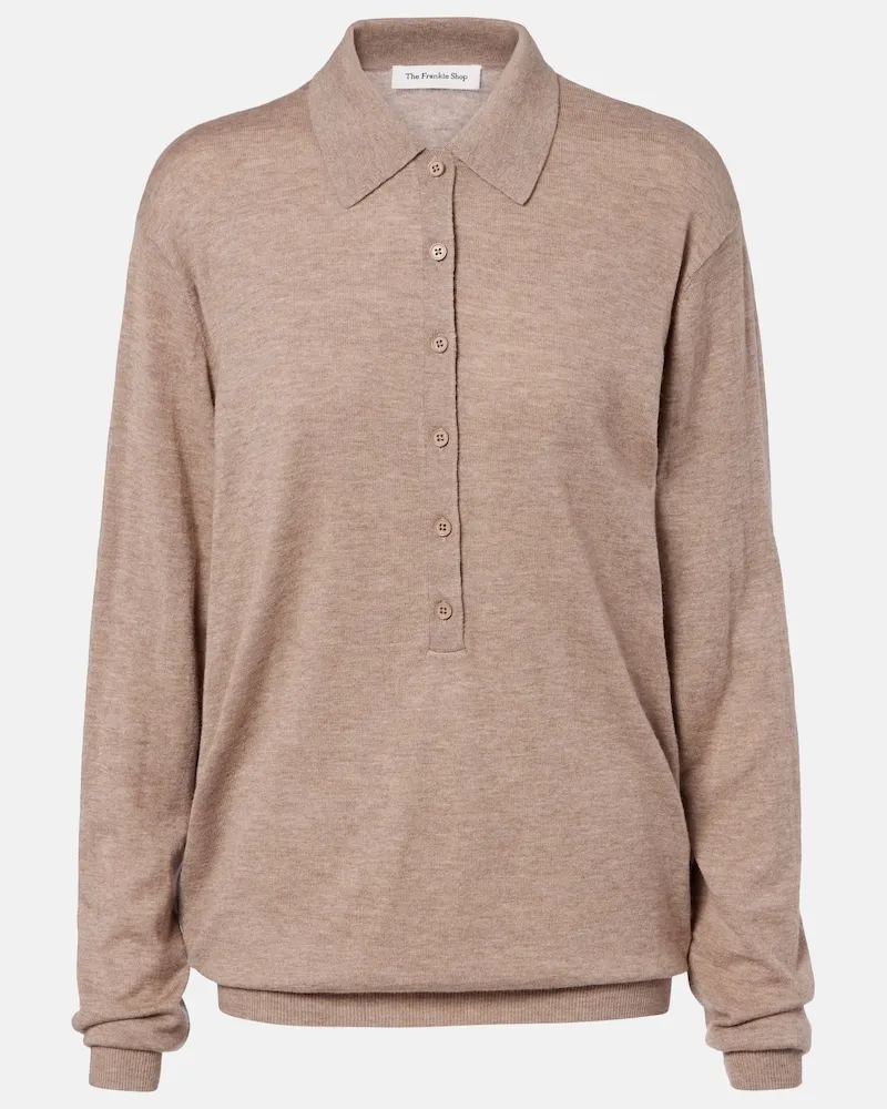 FRANKIE Shop Pullover polo Tala in misto lana Beige