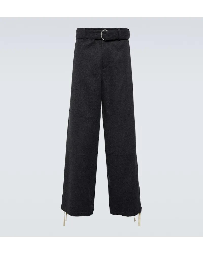 Jil Sander Pantaloni a gamba larga in lana vergine Grigio