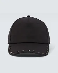 Valentino Garavani Cappello da baseball Rockstud in canvas Nero