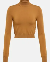 Max Mara Pullover cropped Balbo in misto lana Beige