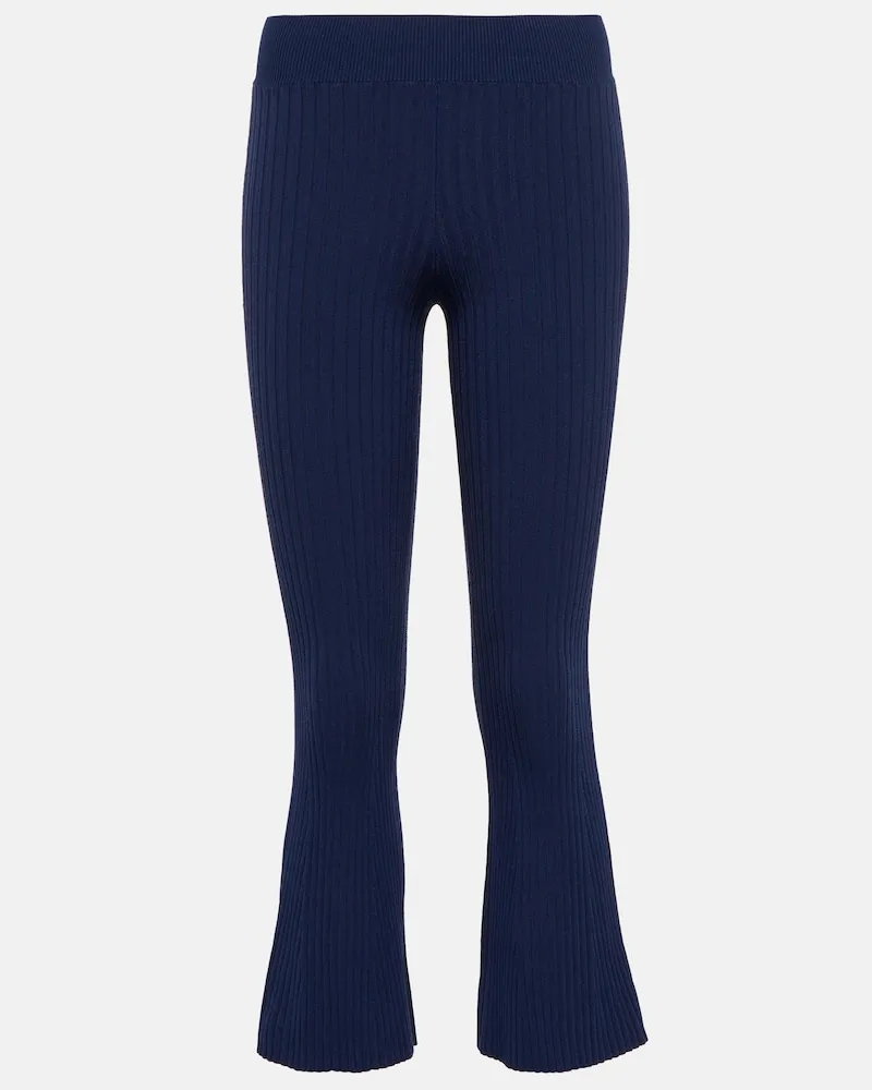 Live The Process Pantaloni flared Atlas in maglia a coste Blu