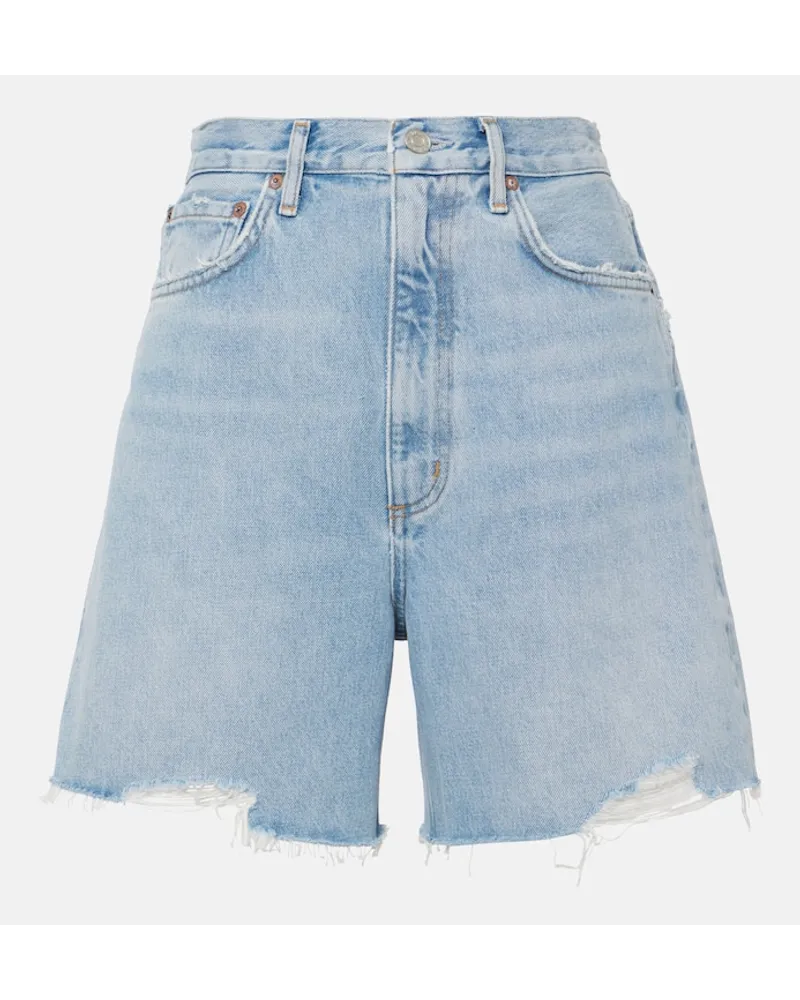 AGOLDE Shorts di jeans Stella a vita alta Blu