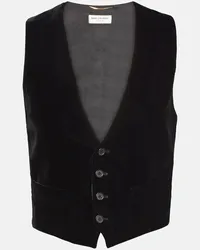 Saint Laurent Gilet in velluto Nero