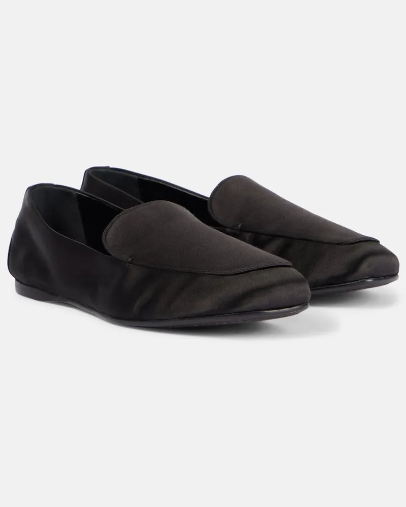 KHAITE Mocassini Monroe in raso Nero