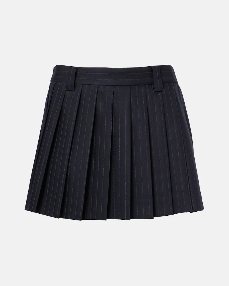 Miu Miu Minigonna in misto lana Blu