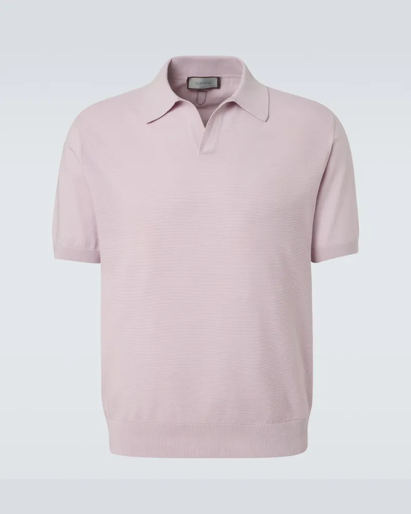 Canali Polo in cotone e seta Rosa