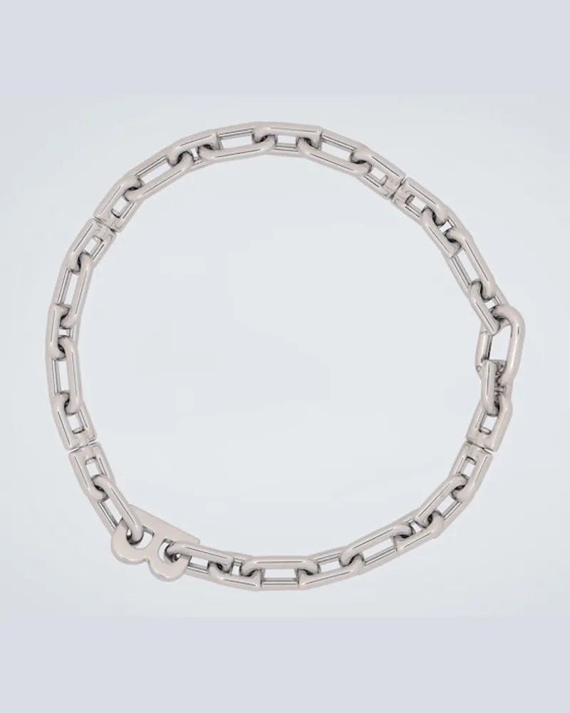 Balenciaga Collana corta B Chain Argento