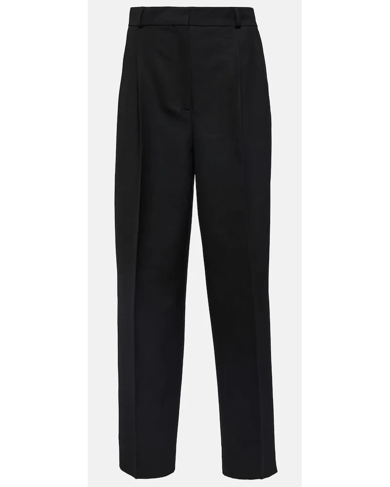 Totême Pantaloni regular a vita media Nero